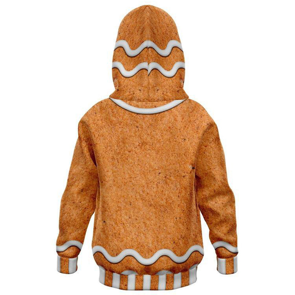 Navidad Christmas Sudadera Gingerbread Cosplay Sudadera con Capucha para Niños