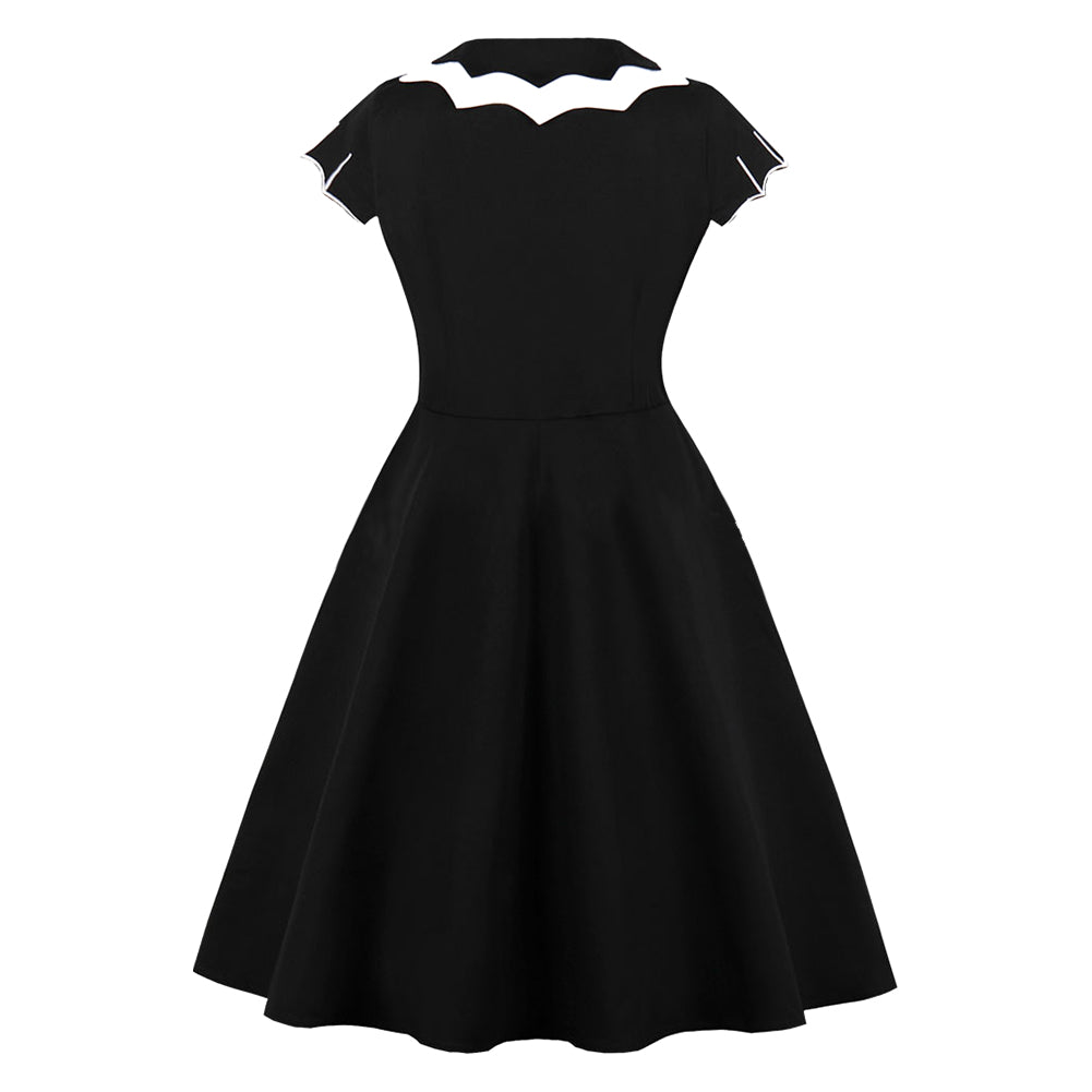 Halloween Disfraz Talla Extra Vestido Bordado de Telaraña y Murciélago Vestido para Adultos Femenino