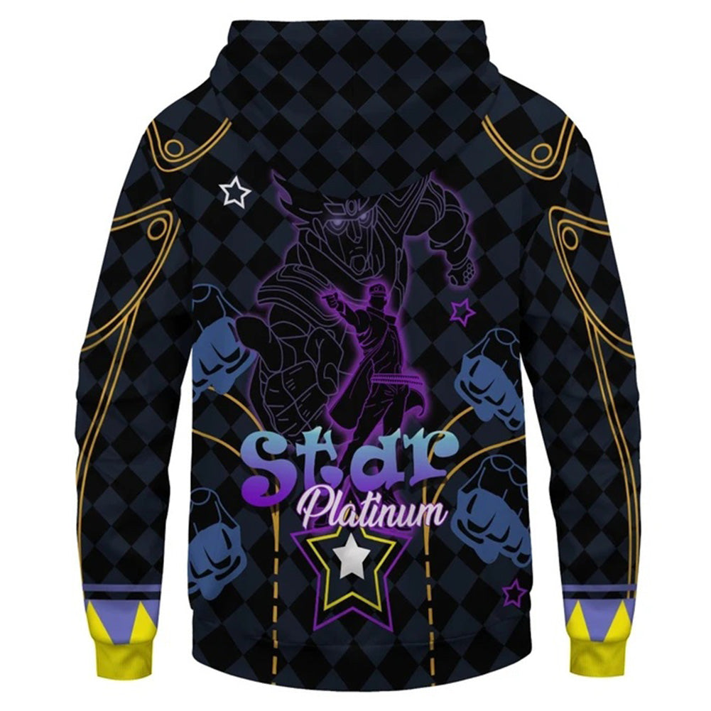 Anime JoJo‘s Bizarre Adventure Kujo Jotaro Sudadera Cosplay Navidad Fiesta 3D Impreso Casual