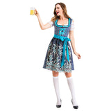 Oktoberfest Vestido de Manga Corta de Encaje Fiesta de Halloween Vestido para Adultos Femenino