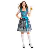 Oktoberfest Vestido de Manga Corta de Encaje Fiesta de Halloween Vestido para Adultos Femenino