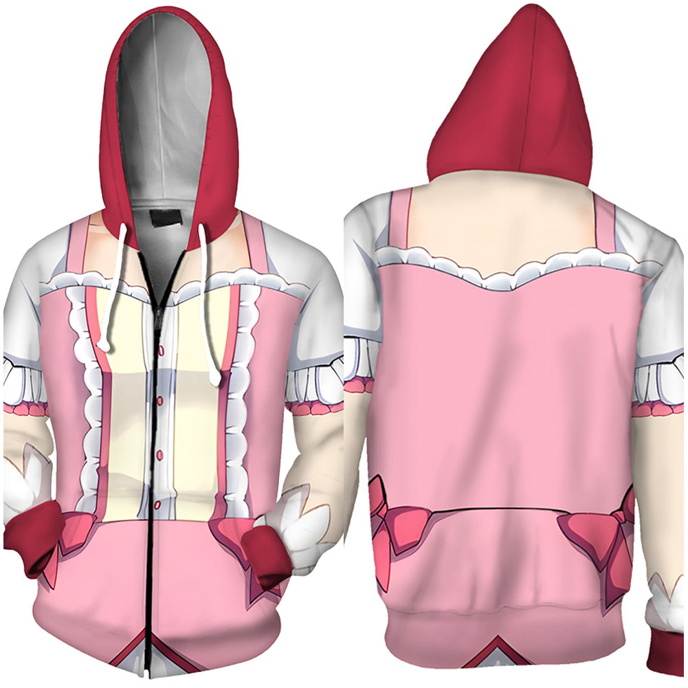 Anime Puella Magi Madoka Magica Sudadera Cosplay Navidad Fiesta 3D Impreso Casual con Cremallera
