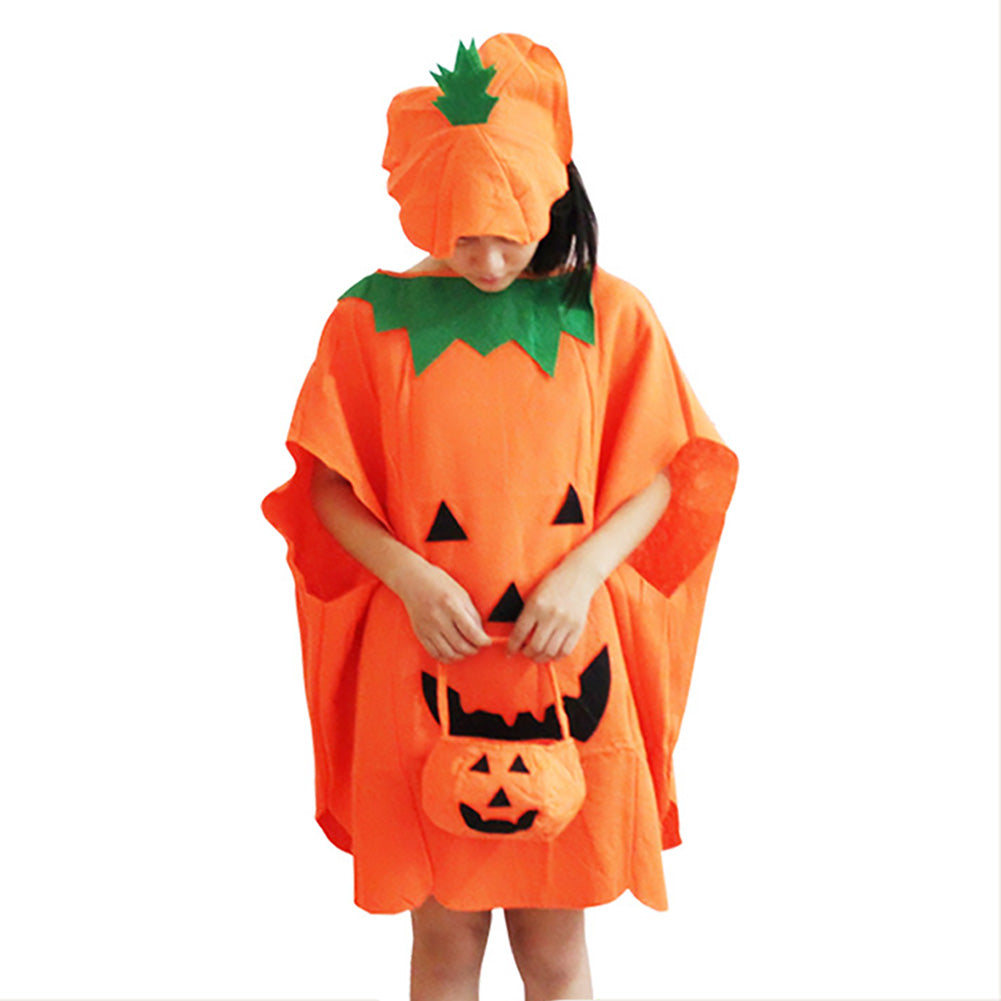 Halloween Vestido Naranja de Calabaza Cosplay Disfraz de Escenario para Adultos Femenino