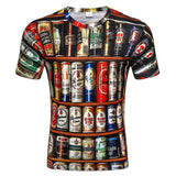 Halloween Novedad Latas de Cerveza Camiseta Estampada para Adultos Masculino