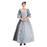 Halloween Disfraz Retro Renacimiento Vestido de Lujo con Manga Mediana para Adultos Femenino