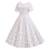 Retro Los Años 50 Vestido de Moda Muñeca Peter Pan Collar Hepburn Vestido Elegante para Adultos Femenino