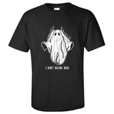 Halloween Disfraz Camiseta Negra Impreso de Fantasma I DON'T BELONG HERE Camiseta para Adultos Unisex