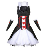 Halloween Reina de Corazones Cosplay Vestido de Fiesta para Adultos Femenino