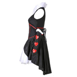 Halloween Reina de Corazones Cosplay Vestido de Fiesta para Adultos Femenino