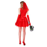 Halloween Vestido de Novia de Color Rojo Fantasma Cosplay Vestido para Adultos Femenino