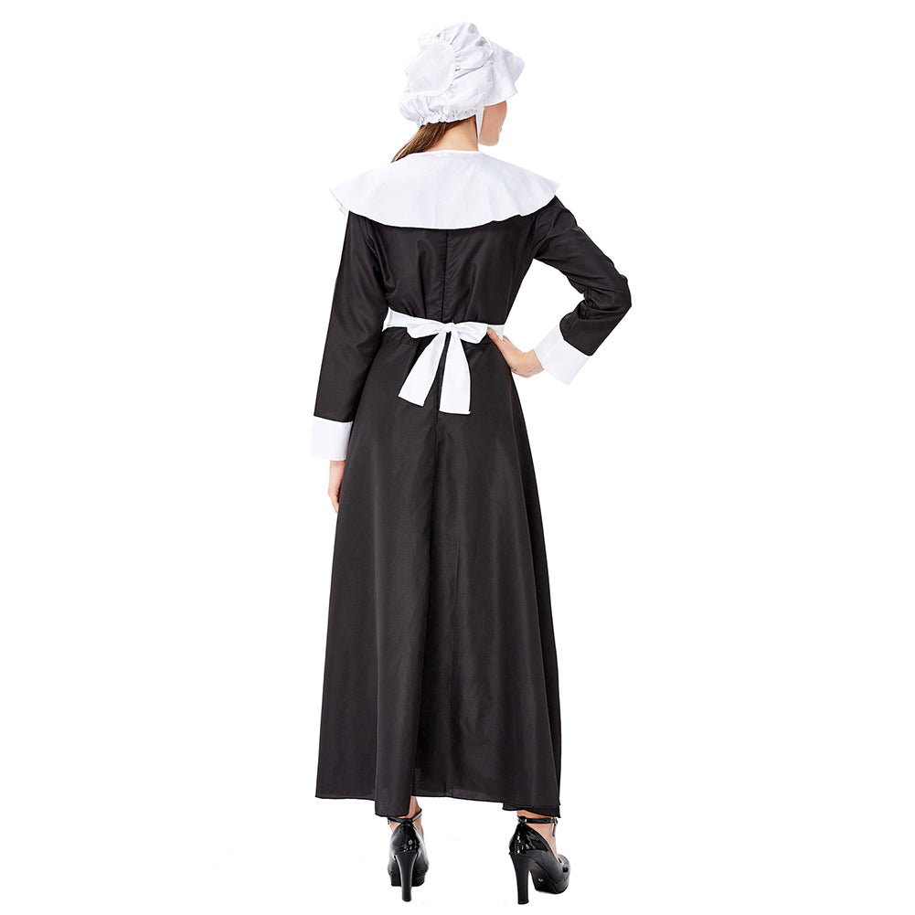 Halloween Cosplay Vestido de Mucama con Delantal Francés Uniforme de Mucama para Adultos Femenino