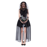 Halloween Vestido de Novia Fantasma Horror Zombi Cadáver de Boda Halloween Cosplay Vestido para Adultos Femenino