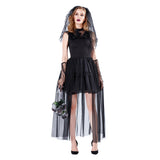 Halloween Vestido de Novia Fantasma Horror Zombi Cadáver de Boda Halloween Cosplay Vestido para Adultos Femenino