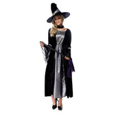 Halloween Disfraz de Bruja Cosplay Vestido Largo de Lujo Momento Mágico Vestido para Adultos Femenino