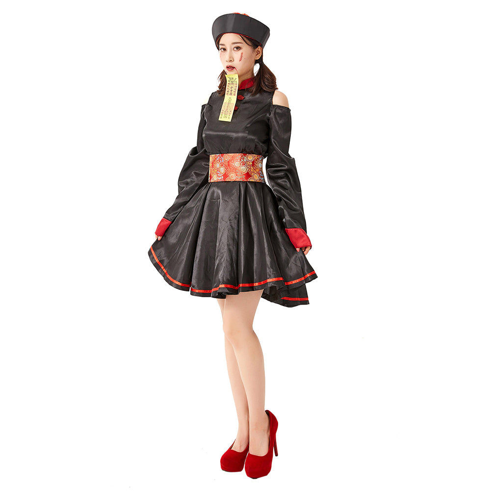 Halloween Muertos Vivientes Disfraz Zombi Chino Cosplay Carnaval Vestido para Adultos Femenino