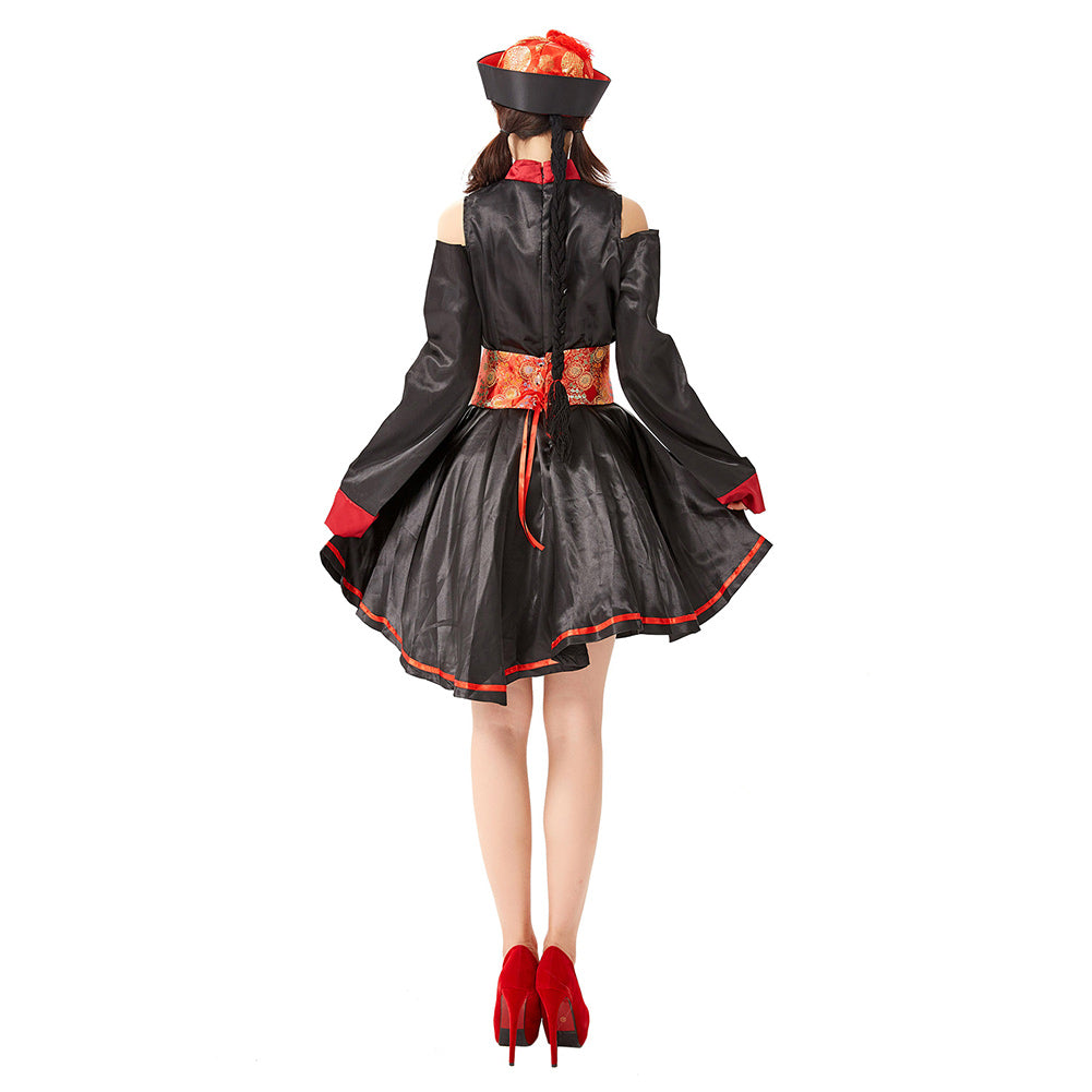 Halloween Muertos Vivientes Disfraz Zombi Chino Cosplay Carnaval Vestido para Adultos Femenino