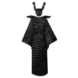 Halloween Maléfica Maleficent Cosplay Traje de Bruja Reina Oscura Vestido Negro de Fiesta para Adultos Femenino