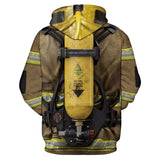 Bombero Uniforme Sudadera Estampada con Capucha Bombero Sudadera Divertida para Adultos Unisex