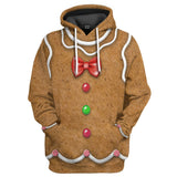Navidad Christmas Sudadera Estampada con Capucha Hombre de Jengibre Gingerbread Man Cosplay Ropa Casual Unisex