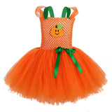 Halloween Tutu Vestido Vestido de Fiesta de Fantasma de Calabaza para Niñas