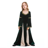 Halloween Disfraz Vestido Medieval Renacimiento Cosplay Retro Vestido de Corte para Niñas
