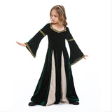 Halloween Disfraz Vestido Medieval Renacimiento Cosplay Retro Vestido de Corte para Niñas