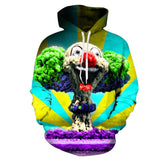 Halloween Disfraz Payaso Multicolor Sudadera Estampada con Capucha para Niños