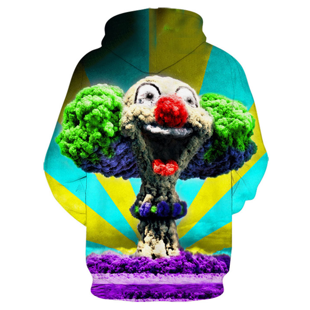 Halloween Disfraz Payaso Multicolor Sudadera Estampada con Capucha para Niños