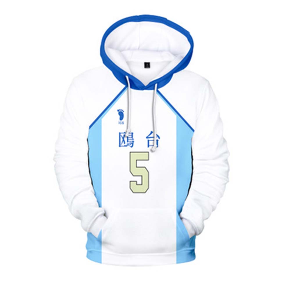 Haikyuu!! Sudadera Estampada con Capucha Korai Hoshiumi Cosplay Ropa Casual Unisex