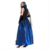 Halloween Vestido Azul Palacio de Hechicera Vestido de Reina o Vampiro de Fiesta para Adultos Femenino