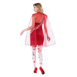 Halloween Gótico Fantasma Rojo Falda de Hondas Vampiro Cosplay para Adultos Femenino 3 Piezas