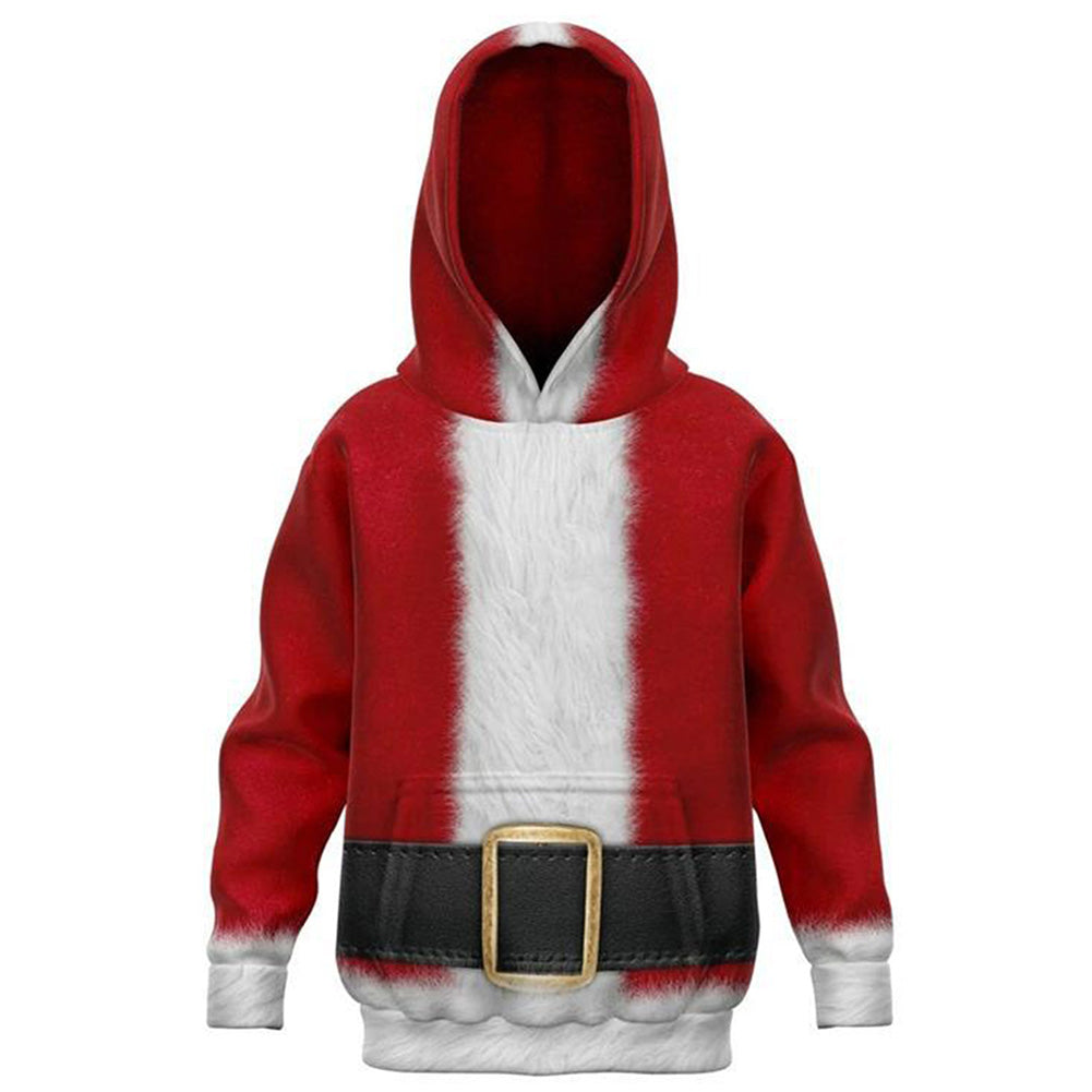 Navidad Christmas Sudadera Santa Claus Cosplay Sudadera con Capucha para Niños