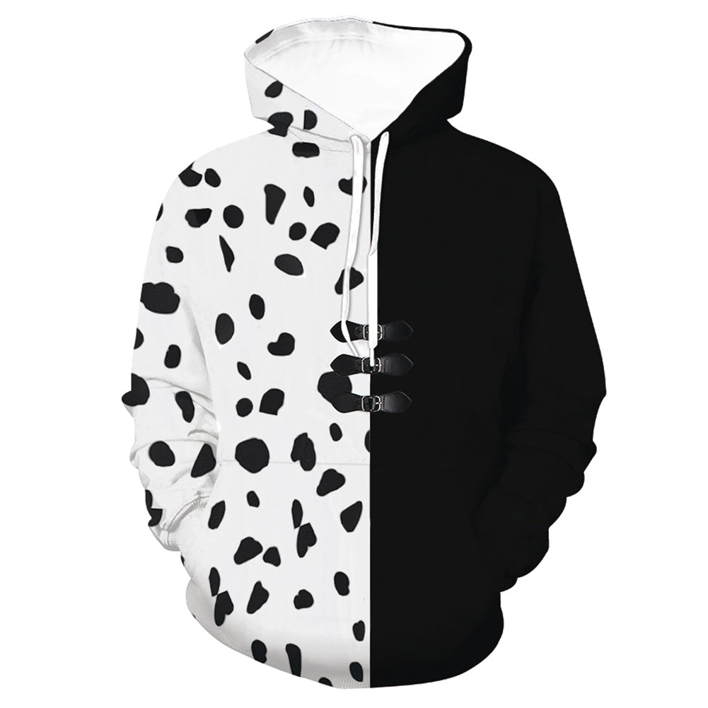 Película Cruella Sudadera 3D Impreso Cosplay Disfraz Halloween Carnaval Traje