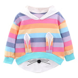 2019 Novedad Sudadera de Arcoiris Dibujos Animados con Capucha Sudadera Linda para Niñas