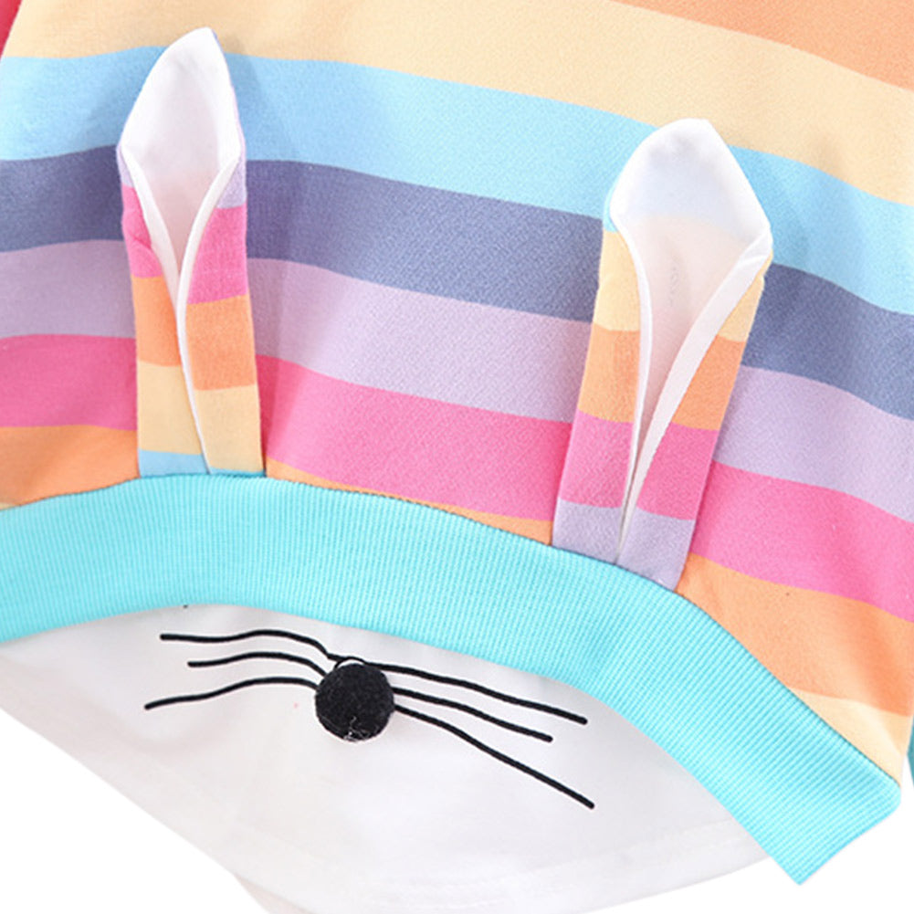 2019 Novedad Sudadera de Arcoiris Dibujos Animados con Capucha Sudadera Linda para Niñas
