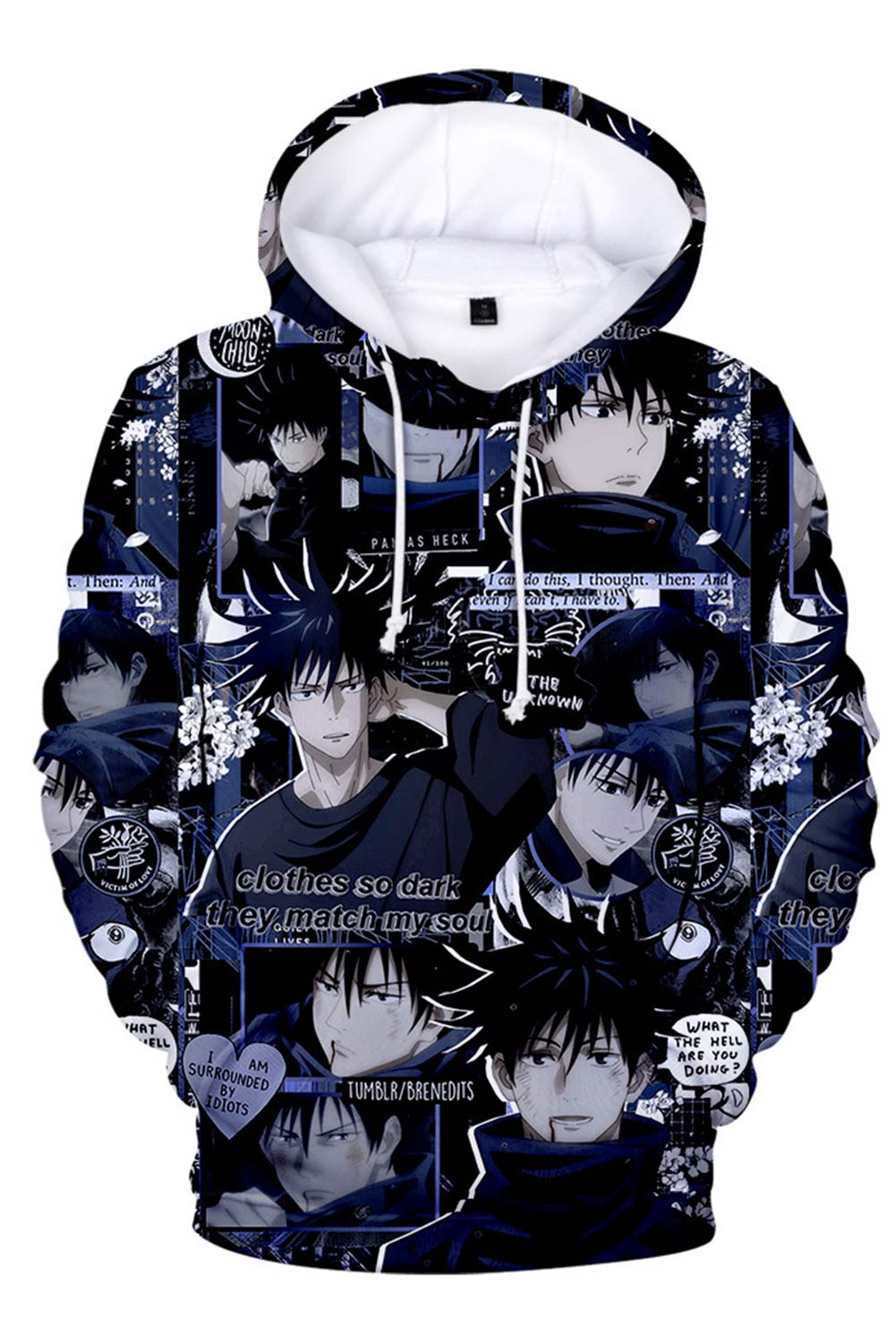 Anime Jujutsu Kaisen Guerra de Hechiceros Fushiguro Megumi Sudadera con Capucha Estampada Unisex