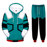 Anime My Hero Academia Midoriya Izuku Conjunto de pantalones Sudadera con Capucha Estampada Unisex.
