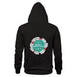 Navidad Sudadera Estampada de Guirnalda y Campana Sudadera con Cremallera para Adultos Unisex