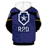 Película Resident Evil Leon Kennedy Sudadera Cosplay Halloween Disfraz chaqueta con cremallera 3D Impreso