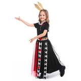 Halloween Cosplay Reina del Póker Vestido de Manga Corta de Fiesta para Niñas
