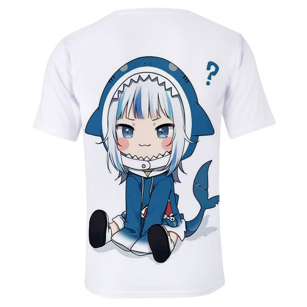 Juego Hololive Gawr Gura Cosplay Halloween T-shirt Camiseta corta 3D Impreso