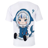 Juego Hololive Gawr Gura Cosplay Halloween T-shirt Camiseta corta 3D Impreso