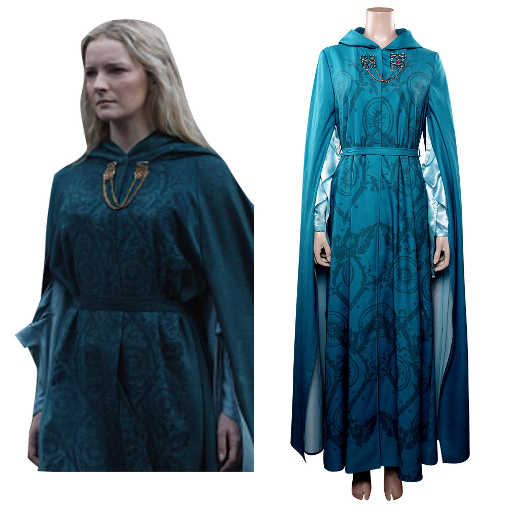 TV The Lord of the Rings: The Rings of Power 1 Galadriel Cosplay Disfraz Traje Vestido Túnica Fiesta Halloween