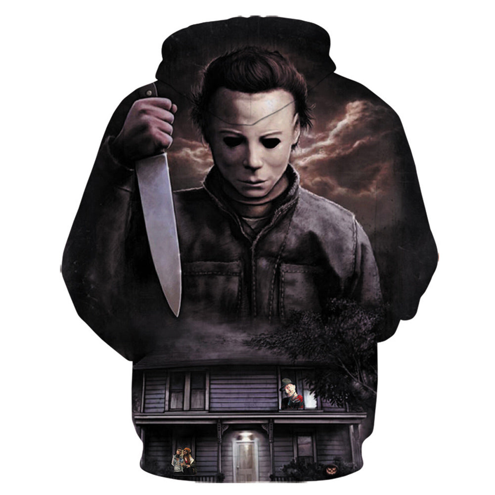 Película Halloween Sudadera Cosplay Fiesta Carnaval Diario 3D Impreso
