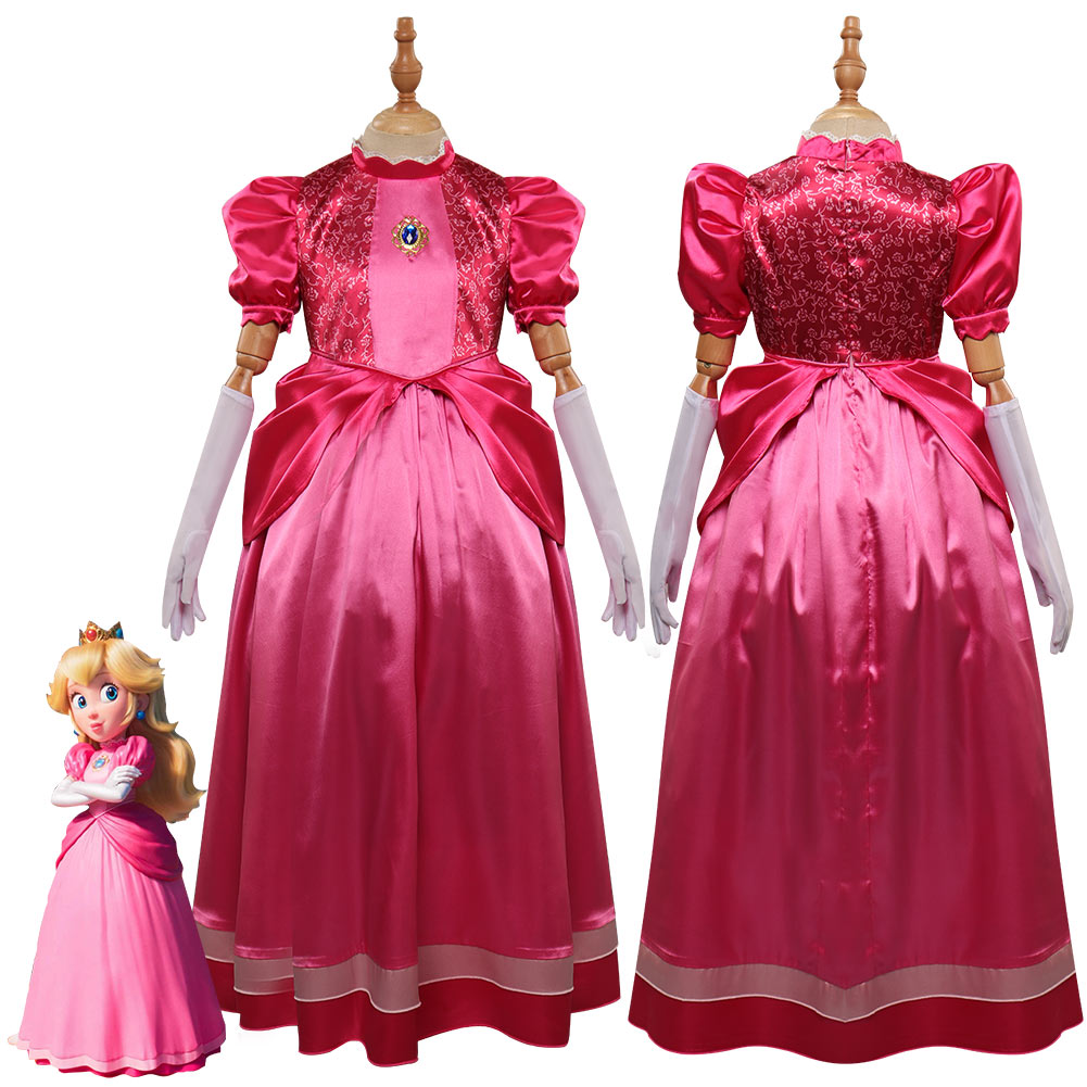 The Super Mario Bros. Movie Peach Cosplay Disfraz Niños Vestido Trajes Halloween Carnaval Fiesta Disfraz Traje
