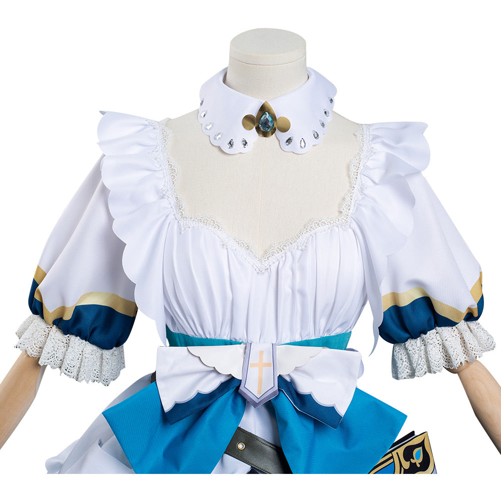 Juego Genshin Impact Barbara Mucama Cosplay Navidad Falda Vestido Carnaval Traje Per.