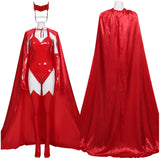 TV WandaVision Scarlet Witch Wanda Maximoff Cosplay Disfraz Halloween Fiesta Conjunto Carnaval Sensual