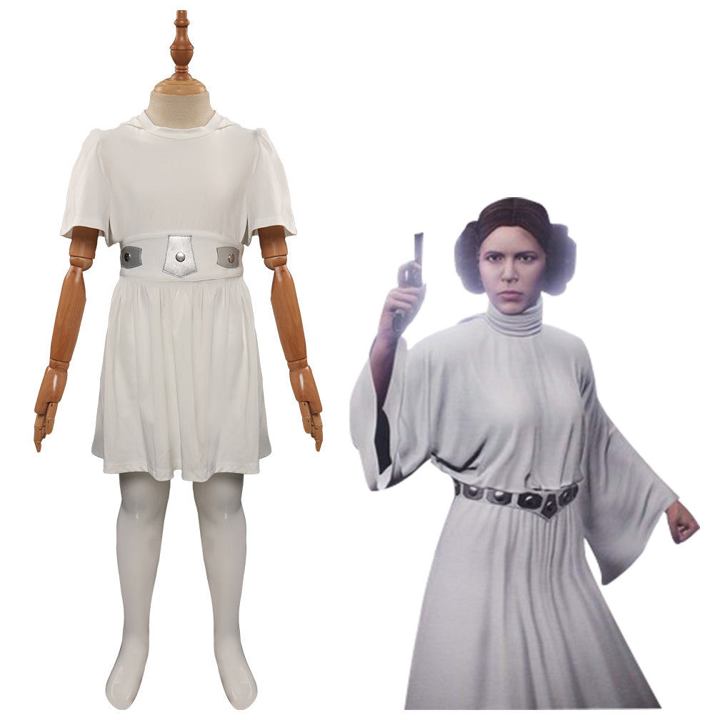 Película Star Wars Leia Cosplay Disfraz Niños Vestido Traje De Carnaval Halloween Fiesta DISFRAZDEDIADEBRUJAS.ES®
