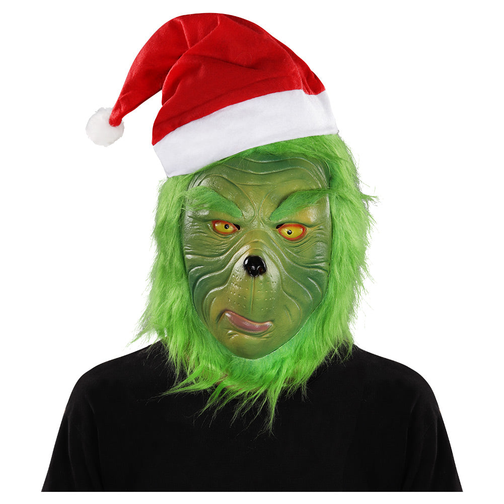 Película Máscara de látex casco Grinch Juego de roles sombrero de Navidad accesorios de Halloween fiesta cosplay decoración