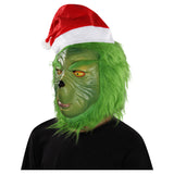 Película Máscara de látex casco Grinch Juego de roles sombrero de Navidad accesorios de Halloween fiesta cosplay decoración